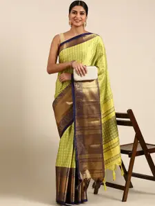 KALINI Woven Design Zari Detailed Silk Cotton Saree