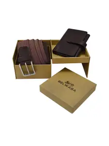 Belwaba Men Leather Belt & Wallet Gift Set