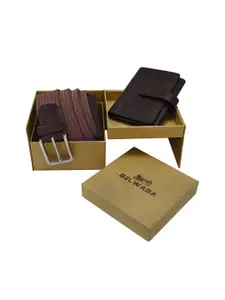 Belwaba Men Leather Belt & Wallet Accessory Gift Set