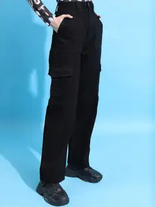 Tokyo Talkies Women Straight Fit Low Distress Cargo Jeans