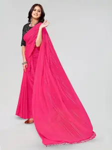 KALINI Striped Sequinned Poly Georgette Saree