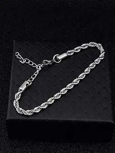 Fashion Frill Men Silver-Plated Link Bracelet