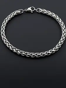 Fashion Frill Men Silver-Plated Link Bracelet