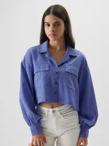 The Souled Store Boxy Cuban Collar Pure Cotton Casual Shirt