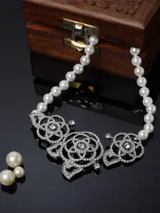 AVANT-GARDE PARIS Silver-Plated Beaded Choker Necklace