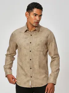 Mufti Floral Printed Slim Fit Pure Cotton Casual Shirt