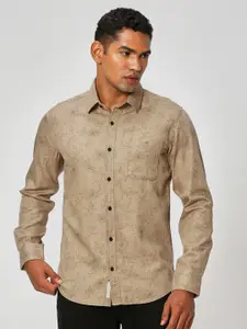 Mufti Floral Printed Slim Fit Pure Cotton Casual Shirt