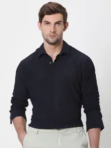 Mufti Slim Fit Spread Collar Casual Shirt