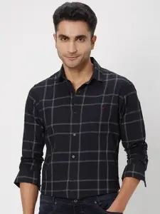 Mufti Windowpane Checked Slim Fit Pure Cotton Casual Shirt