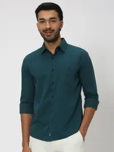 Mufti Slim Fit Spread Collar Long Sleeve Casual Shirt