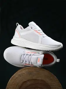HRX by Hrithik Roshan Men White & Orange Memory Foam Mesh Running Shoes