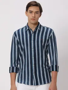 Mufti Striped Opaque Casual Shirt