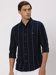 Mufti Striped Opaque Pure Cotton Casual Shirt