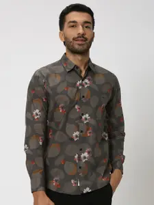 Mufti Floral Printed Opaque Casual Shirt