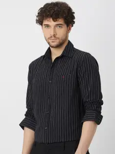 Mufti Striped Opaque Pure Cotton Casual Shirt