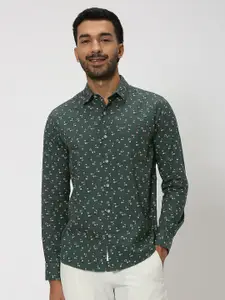 Mufti Floral Printed  Slim Fit Pure Cotton Casual Shirt