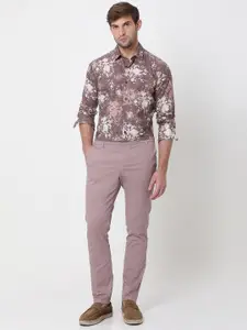 Mufti Abstract Printed Slim Fit Pure Cotton Casual Shirt