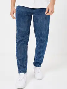 Styli Men Regular Fit Striped Mid Rise Dark Shade Stretchable Denim Jeans