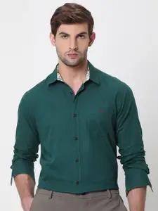 Mufti Slim Fit Spread Collar Cotton Linen Casual Shirt