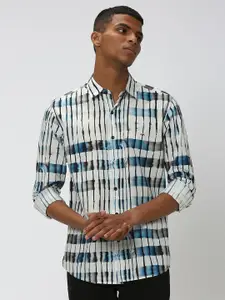 Mufti Striped Slim Fit Pure Cotton Casual Shirt