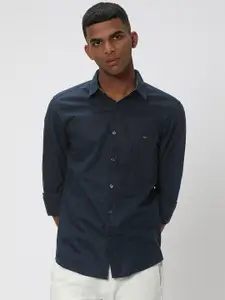 Mufti Slim Fit Spread Collar Long Sleeves Pocket Cotton Casual Shirt