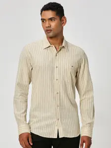 Mufti Slim Fit Striped Pure Cotton Casual Shirt