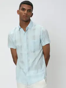 Mufti Slim Fit Checked Pure Cotton Casual Shirt