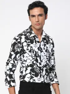 Mufti Slim Fit Floral Printed Pure Cotton Casual Shirt