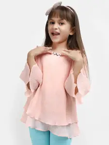 V-Mart Girls Embellished Bell Sleeves Georgette Top