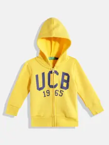 United Colors of Benetton Boys Brand Logo Printed Hooded Sweatshirt