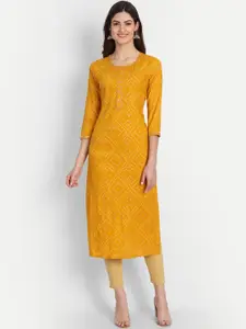 SUTI Bandhani Printed Gotta Patti Detailed Straight Kurta