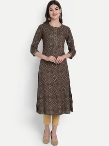 SUTI Bandhani Printed Gotta Patti Detailed Straight Kurta