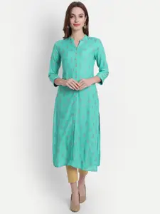 SUTI Ethnic Motifs Printed Mandarin Collar Straight Kurta