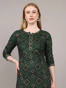 SUTI Bandhani Printed Gotta Patti Detailed Straight Kurta
