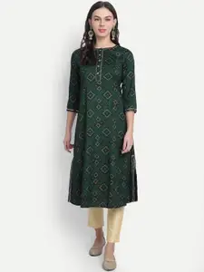 SUTI Bandhani Printed Gotta Patti Detailed Straight Kurta