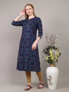 SUTI Bandhani Printed Gotta Patti Detailed Straight Kurta