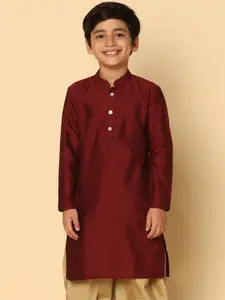 KISAH Boys Mandarin Collar Straight Kurta