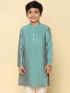 KISAH Boys Mandarin Collar Pure Cotton Straight Kurta