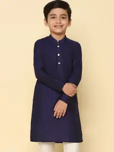 KISAH Boys Mandarin Collar Straight Pure Cotton Kurta