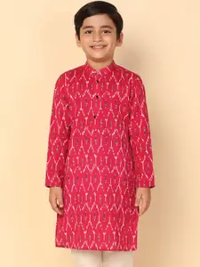 KISAH Boys Printed Regular Fit Ikat  Kurta