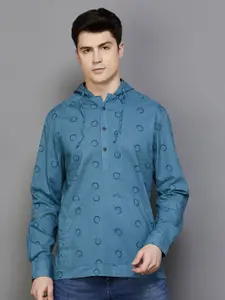 Melange by Lifestyle Geometric Printed Cotton Opaque Casual Shirt
