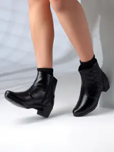 The Roadster Lifestyle Co. Women Heeled Mid-Top Chunky Boots