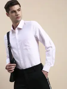 INVICTUS Self Design Textured Standard Slim Fit Oxford Cotton Formal Shirt
