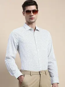 INVICTUS Standard Slim Fit Polka Dot Printed Cotton Formal Shirt