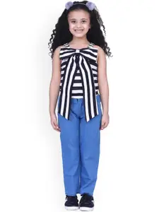 Aj DEZInES Girls Striped Top With Trousers