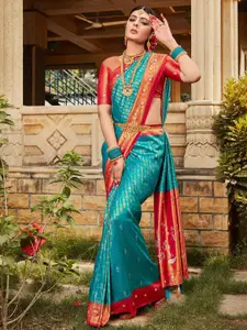Saree mall Ethnic Motifs Woven Design Zari Kanjeevaram Sarees