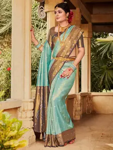Saree mall Ethnic Motifs Woven Design Zari Kanjeevaram Sarees