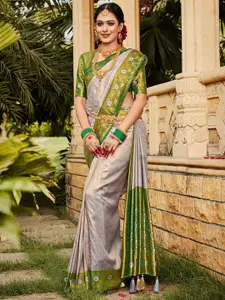 Saree mall Ethnic Motifs Woven Design Zari Kanjeevaram Sarees