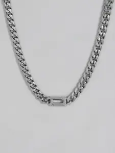 Lacoste Women Fundament Stainless Steel Link Pendant Necklace