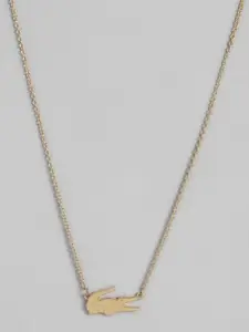 Lacoste Women Crocodile Stainless Steel Brand Logo Pendant Necklace